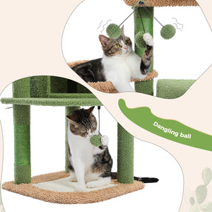PAWZ Road Cactus 42 Inches with Plush Perch & Hammock Cat Tree