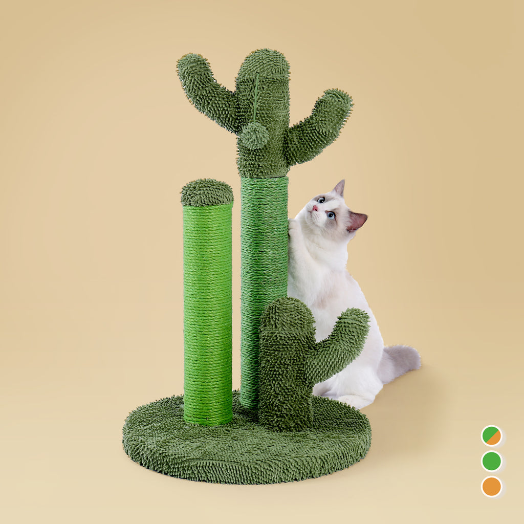 pencil cactus cats PAWZ Road Cat Scratching Post Cactus Cat Scratcher Featuring with 3 Scratching Poles and Interactive Dangling Ball -Medium 23 Inches
