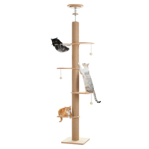 PAWZ Road Adjustable 5 Tiers Cactus Floor to Ceiling Cat Tower B0BGG4KYHQ