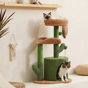 PAWZ Road Oasis Series 32 Inches Cactus Plush Cat Tree