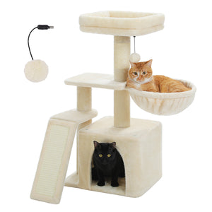 Small Cat Tree for Indoor Cats, 32'' Cute Cat Tower Cat Condo with Sis –  PAWZ Road