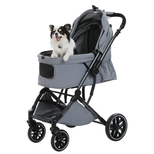 Pet Stroller for Dogs & Cats, Supports Up to 66 lbs, Smooth Ride, Easy Fold