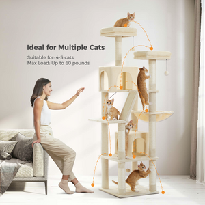 PAWZ Road 70.9" Multi-Level Plush Large Cat Tree