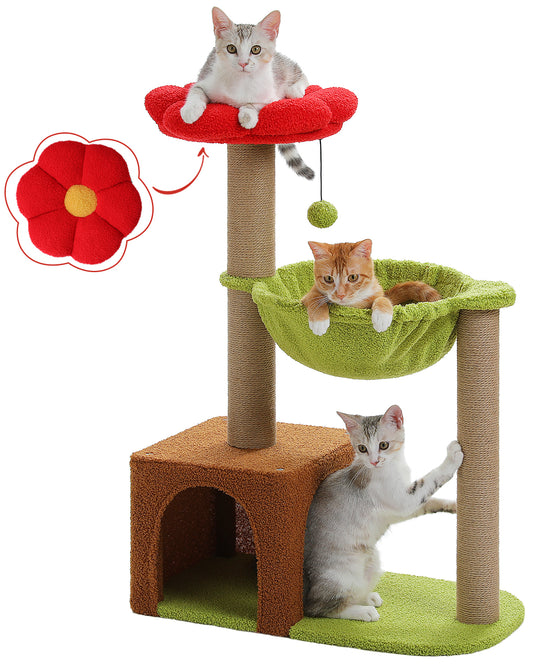 Flower Cat Tree with Sisal Scratching Posts, 36.6