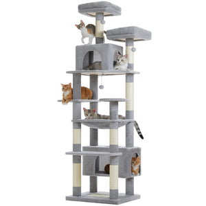 PAWZ Road Large 81 Inches Flower/Cactus Cat Tree Tower for Indoor Cats - with 2 Top Perches, 2 Condos, Thicker Base & Reinforced Structure, Sisal-Covered Scratching Posts(Multiple color options)