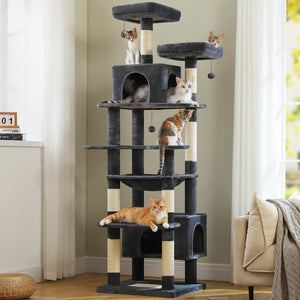 PAWZ Road Large 81 Inches Flower/Cactus Cat Tree Tower for Indoor Cats - with 2 Top Perches, 2 Condos, Thicker Base & Reinforced Structure, Sisal-Covered Scratching Posts(Multiple color options)