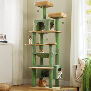 PAWZ Road Large 81 Inches Flower/Cactus Cat Tree Tower for Indoor Cats - with 2 Top Perches, 2 Condos, Thicker Base & Reinforced Structure, Sisal-Covered Scratching Posts(Multiple color options)