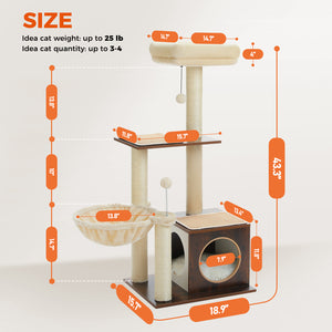 Pawz Road Cool Large Hammock Modern Cat Tree