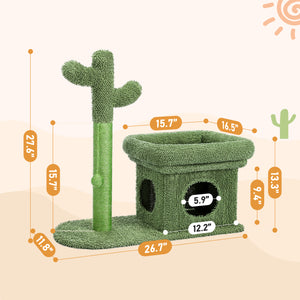 PAWZ Road Cactus 3 in 1 Sisal-Wrapped Cat Scratcher Tower