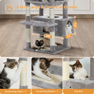 PAWZ Road Plush Indoor 72-Inch Large Cat Tree