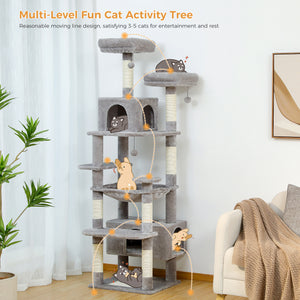 PAWZ Road Plush Indoor 72 Inches Large Cat Tree