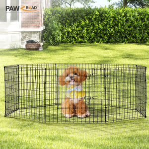 Foldable Octagonal Metal Dog Playpen – 8-Panel Exercise Pen for Dogs, 24-30-36-42-48 Inch Multiple Heights (With Without Door), Indoor/Outdoor
