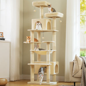 PAWZ Road Large 81 Inches Flower/Cactus Cat Tree Tower for Indoor Cats - with 2 Top Perches, 2 Condos, Thicker Base & Reinforced Structure, Sisal-Covered Scratching Posts(Multiple color options)