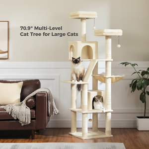 Árvore de gato grande de pelúcia multinível PAWZ Road 70,9"