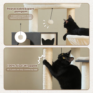 Pawz Road Deluxe Condos Torre de madeira bege para gatos