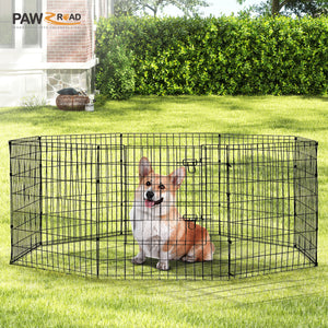 Foldable Octagonal Metal Dog Playpen – 8-Panel Exercise Pen for Dogs, 24-30-36-42-48 Inch Multiple Heights (With Without Door), Indoor/Outdoor