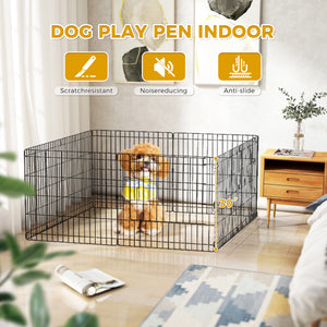 Foldable Octagonal Metal Dog Playpen – 8-Panel Exercise Pen for Dogs, 24-30-36-42-48 Inch Multiple Heights (With & Without Door), Indoor/Outdoor (Black)