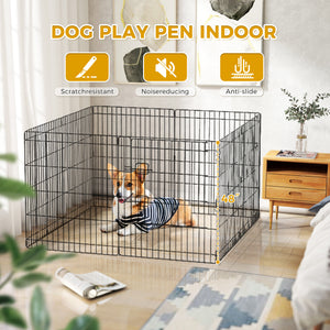 Foldable Octagonal Metal Dog Playpen – 8-Panel Exercise Pen for Dogs, 24-30-36-42-48 Inch Multiple Heights (With & Without Door), Indoor/Outdoor (Black)
