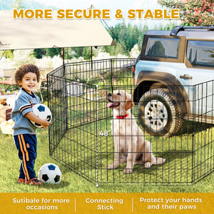 Foldable Octagonal Metal Dog Playpen – 8-Panel Exercise Pen for Dogs, 24-30-36-42-48 Inch Multiple Heights (With & Without Door), Indoor/Outdoor (Black)