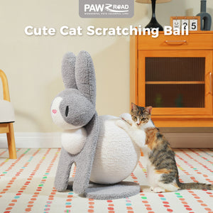PAWZ Road Bunny-Shaped Cat Scratching Post, 24-Inche Rabbit Cat Scratcher with Sturdy Base, Compact Cat Scratch Post for Indoor Cats, Purple