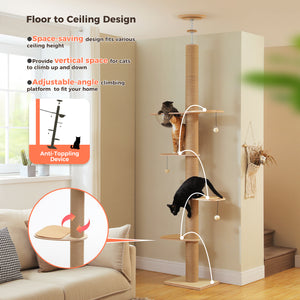 PAWZ Road Adjustable 5 Tiers Cactus Floor to Ceiling Cat Tower B0BGG4KYHQ