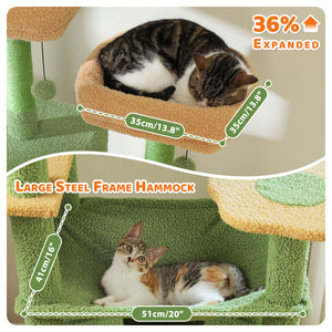 PAWZ Road Large 81 Inches Flower/Cactus Cat Tree Tower for Indoor Cats - with 2 Top Perches, 2 Condos, Thicker Base & Reinforced Structure, Sisal-Covered Scratching Posts(Multiple color options)