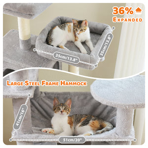 PAWZ Road Large 81 Inches Flower/Cactus Cat Tree Tower for Indoor Cats - with 2 Top Perches, 2 Condos, Thicker Base & Reinforced Structure, Sisal-Covered Scratching Posts(Multiple color options)