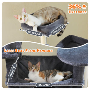PAWZ Road Large 81 Inches Flower/Cactus Cat Tree Tower for Indoor Cats - with 2 Top Perches, 2 Condos, Thicker Base & Reinforced Structure, Sisal-Covered Scratching Posts(Multiple color options)