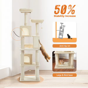 PAWZ Road 70.9" Multi-Level Plush Large Cat Tree