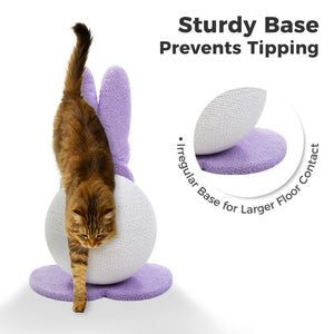 PAWZ Road Bunny-Shaped Cat Scratching Post, 24-Inche Rabbit Cat Scratcher with Sturdy Base, Compact Cat Scratch Post for Indoor Cats, Purple