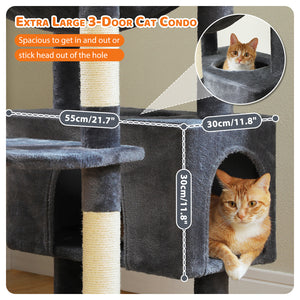 PAWZ Road Large 81 Inches Flower/Cactus Cat Tree Tower for Indoor Cats - with 2 Top Perches, 2 Condos, Thicker Base & Reinforced Structure, Sisal-Covered Scratching Posts(Multiple color options)