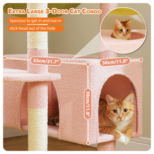 PAWZ Road Large 81 Inches Flower/Cactus Cat Tree Tower for Indoor Cats - with 2 Top Perches, 2 Condos, Thicker Base & Reinforced Structure, Sisal-Covered Scratching Posts(Multiple color options)