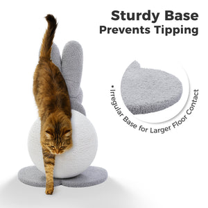 PAWZ Road Bunny-Shaped Cat Scratching Post, 24-Inche Rabbit Cat Scratcher with Sturdy Base, Compact Cat Scratch Post for Indoor Cats, Purple
