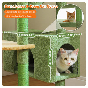 PAWZ Road Large 81 Inches Flower/Cactus Cat Tree Tower for Indoor Cats - with 2 Top Perches, 2 Condos, Thicker Base & Reinforced Structure, Sisal-Covered Scratching Posts(Multiple color options)