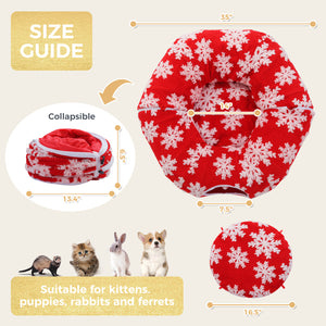 PAWZ Road Cat Tunnel, Cactus Cat Donut Tunnel Collapsible Cat Tunnel Tube, Dia-38 inches with Flower Soft Mat for Indoor Cats and Rabbits