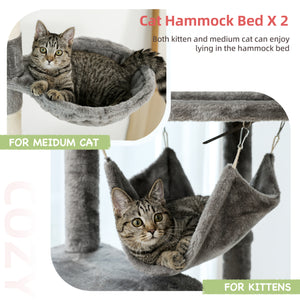 PAWZ Road Adjustable 5-Tier Floor to Ceiling Large Hammock Cat Tower