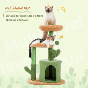 PAWZ Road Oasis Series 32 Inches Cactus Plush Cat Tree