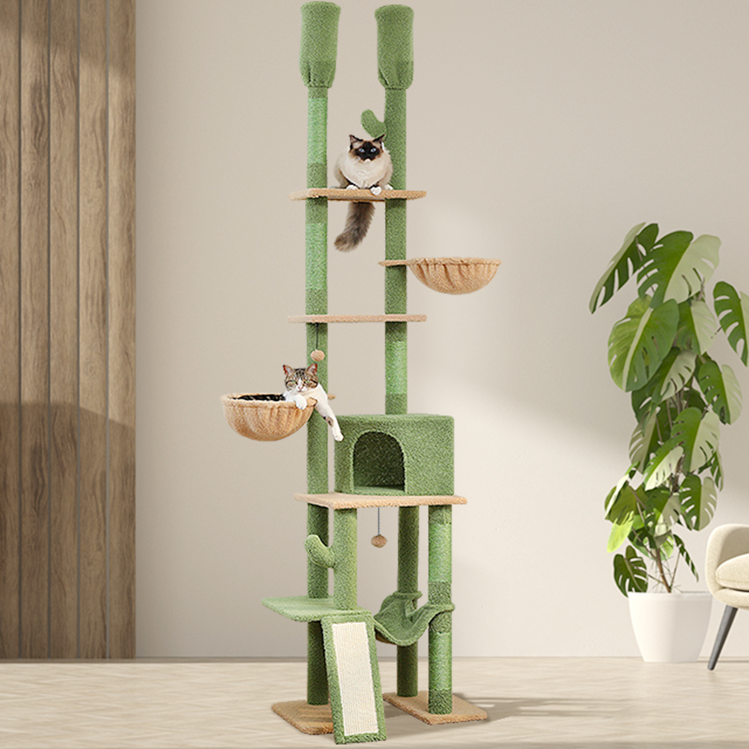 キャットタワー 7-story cat climbing PAWZ Road Cactus Cat Tree Floor to Ceiling Cat Tower with