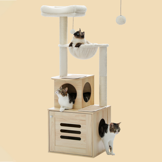 PAWZ Road Cat Tree with Litter Box, 55.5