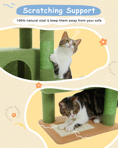 PAWZ Road Indoor 34,6'' Cat Activity Verde, Árvore de gato cacto cinza