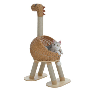 PAWZ Road Dinosaur Cat Tree with Rattan Nest 46