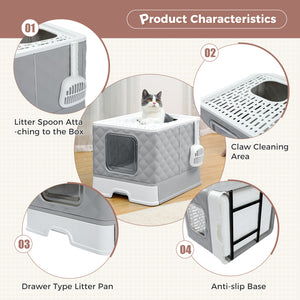 PAWZ Road Enclosed  2 Ways Anti-splash Cat Litter Box