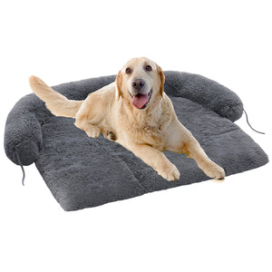 PEQULTI 45" × 37" Cama para cachorro, macia, quente e fofa, sofá-cama para cachorro, lavável na máquina, cinza escuro 