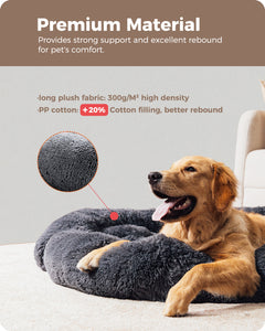 PEQULTI 45"×37" Dog Bed Soft Warm Fluffy Dog Sofa Bed Machine Washable, Dark Gray