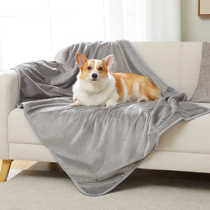 PEQULTI 55" × 39" Cobertor para animais de estimação Tapete macio e quente à prova d'água para cães e gatos grandes, cinza 