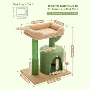 PAWZ Road Big Base 24.8" Cute Cactus Cat Tree