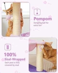 PAWZ Road Small Plush 28" Flower Cat Scratcher