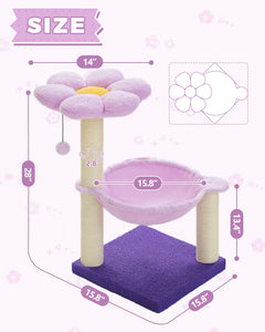 PAWZ Road Small Plush 28" Flower Cat Scratcher