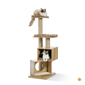 <Ameica Clearance> PAWZ Road Wooden Large Modern Cat Tower - AMT0034KK