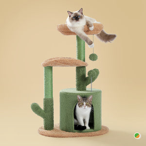 PAWZ Road Oasis Series 32 Inches Cactus Plush Cat Tree